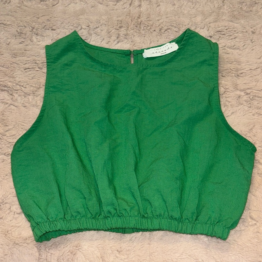 Green crop top • size medium • American threads